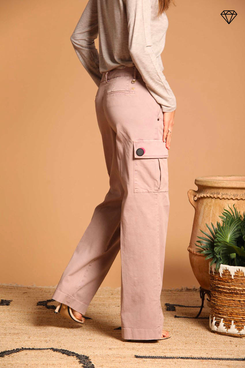 Immagine 3 di pantalone cargo donna in gabardina modello Victoria straight fit