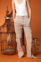 Detroit Straight pantalone chino donna in panama fiammata straight fit