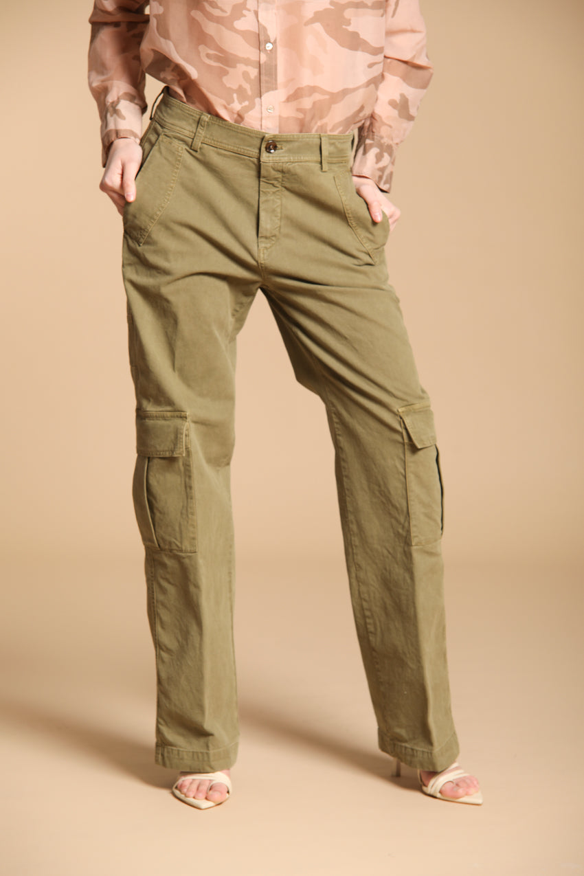 Detroit Straight Pantalon chino femme en Panama flammé straight fit