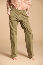 Detroit Straight Pantalon chino femme en Panama flammé straight fit
