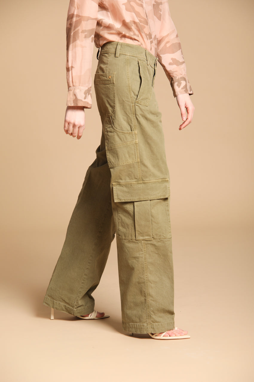 Detroit Straight Pantalon chino femme en Panama flammé straight fit