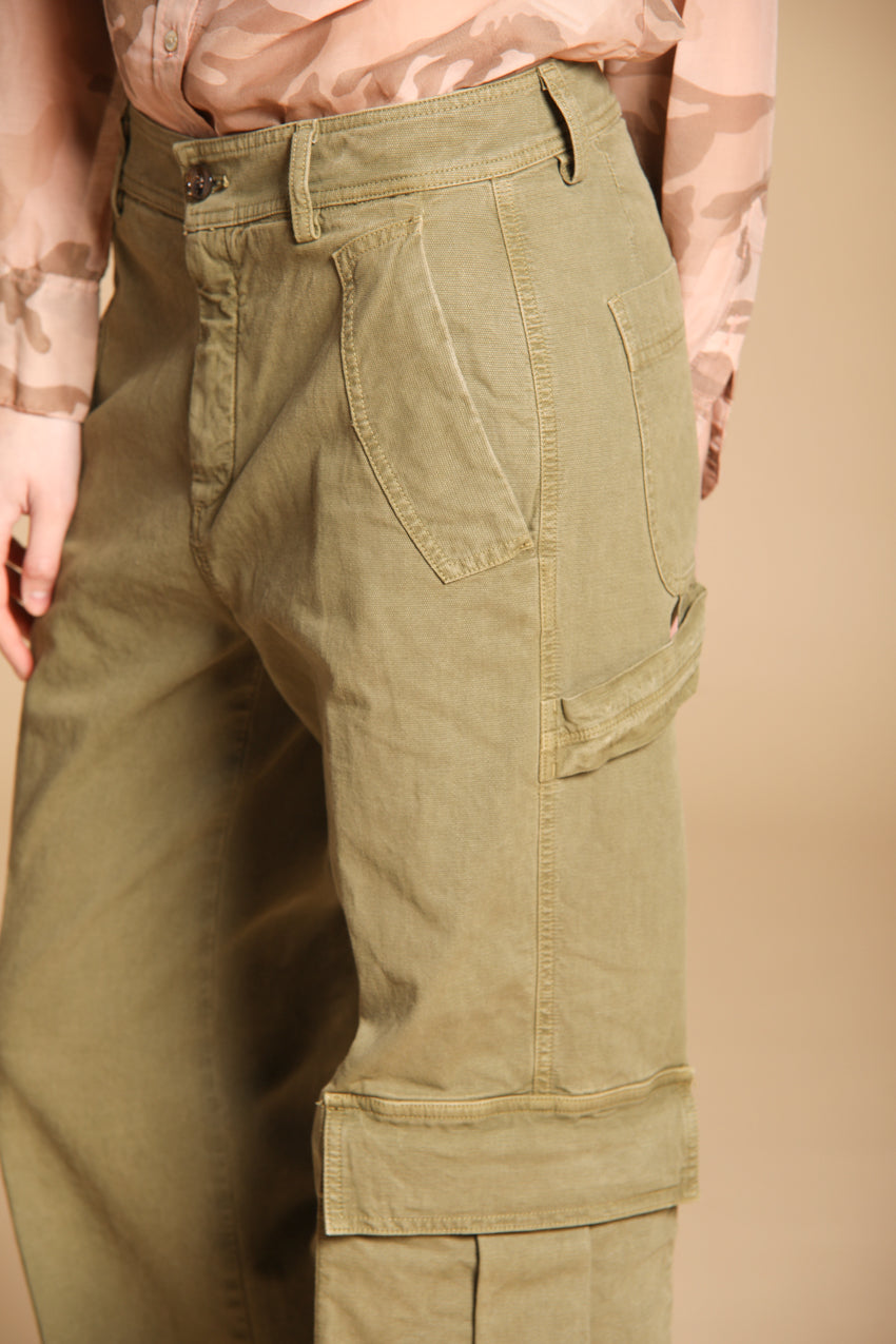 Detroit Straight Pantalon chino femme en Panama flammé straight fit