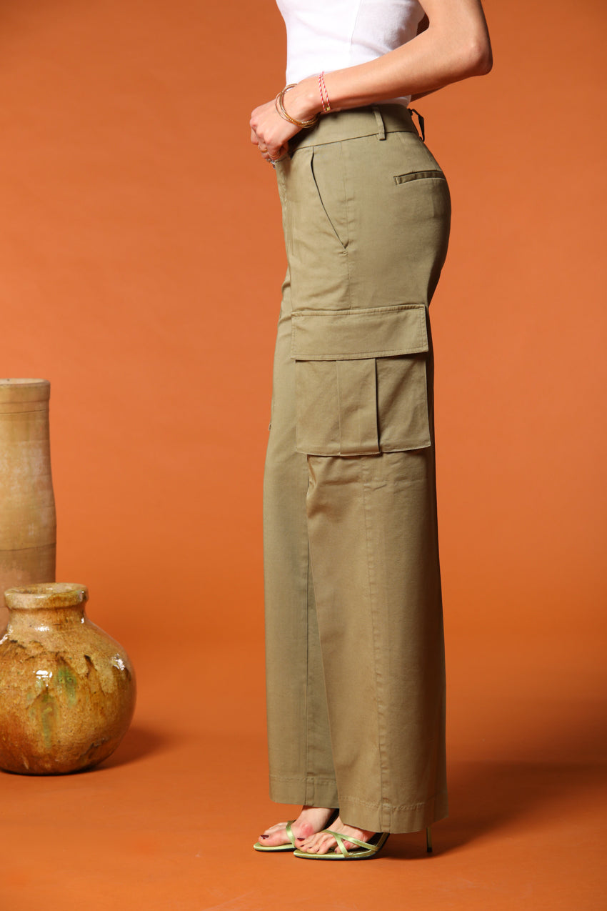 Victoria pantalone cargo donna in modal straight fit