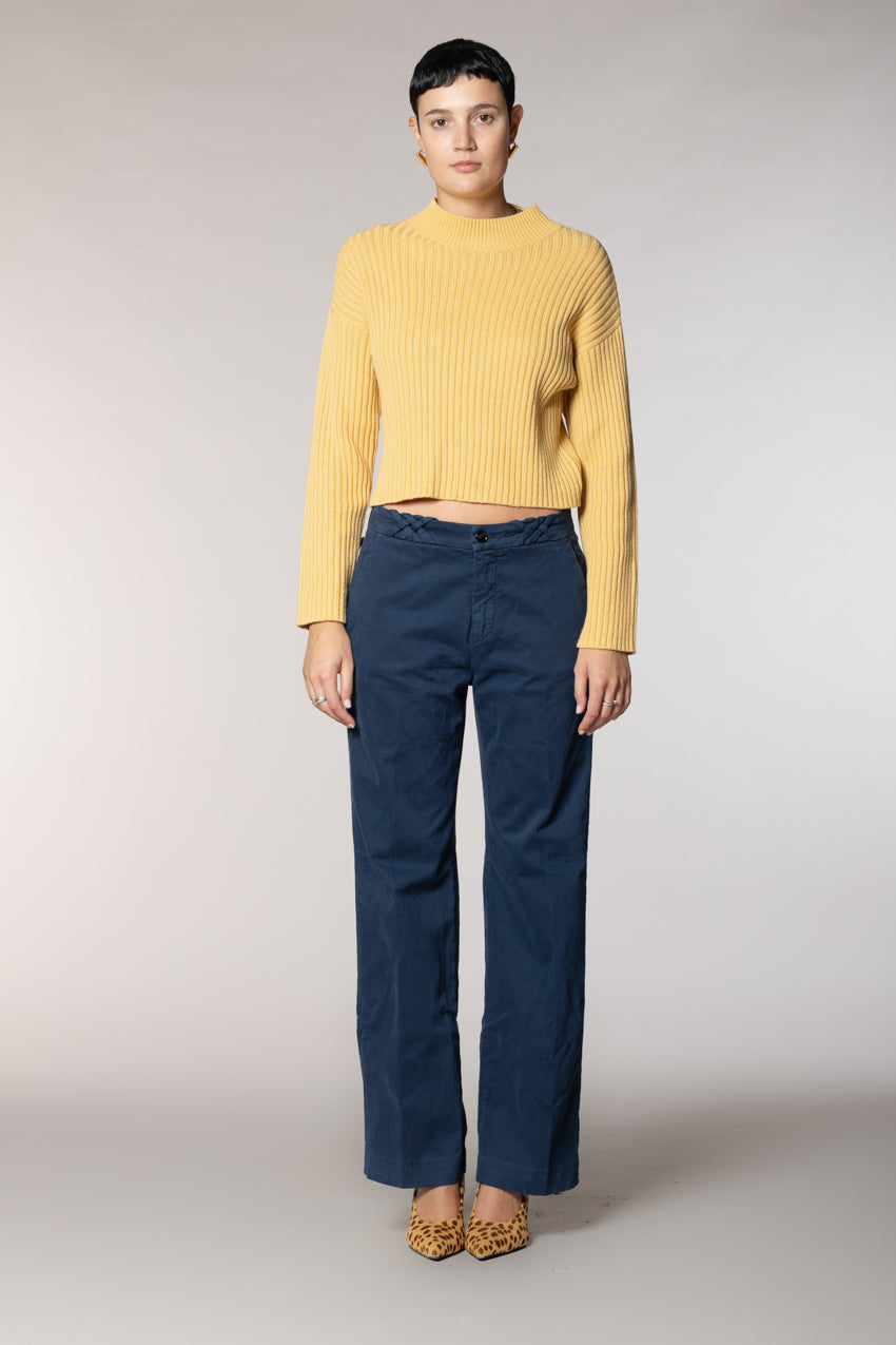 New York Straight pantalone chino donna in gabardina straight fit