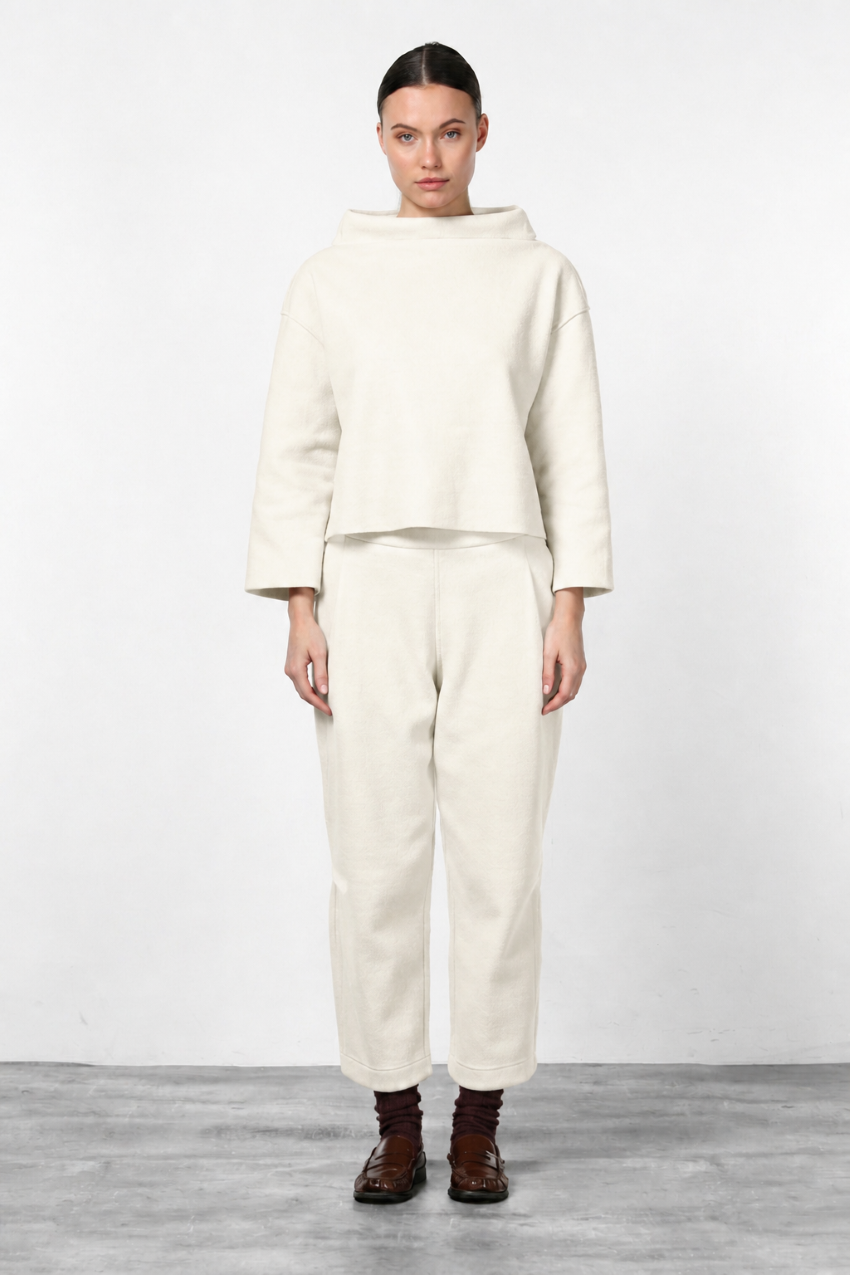 Balloon pantalón chino de mujer en paño de lana balloon fit