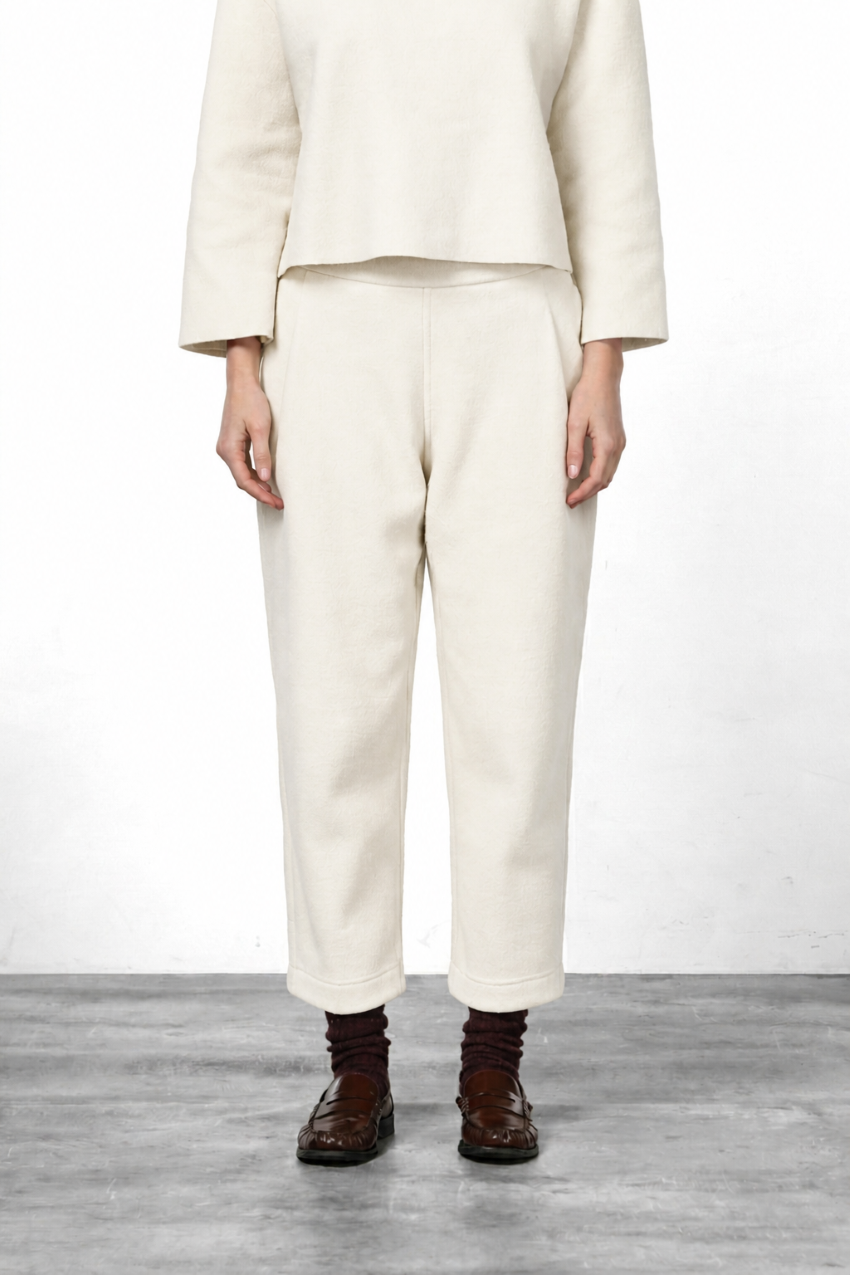 Balloon pantalón chino de mujer en paño de lana balloon fit