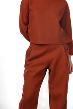 Pantalón chino de mujer de paño de lana con fit Balloon