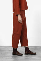 Pantalón chino de mujer de paño de lana con fit Balloon