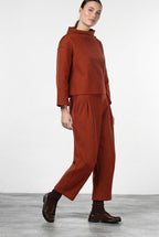 Pantalón chino de mujer de paño de lana con fit Balloon