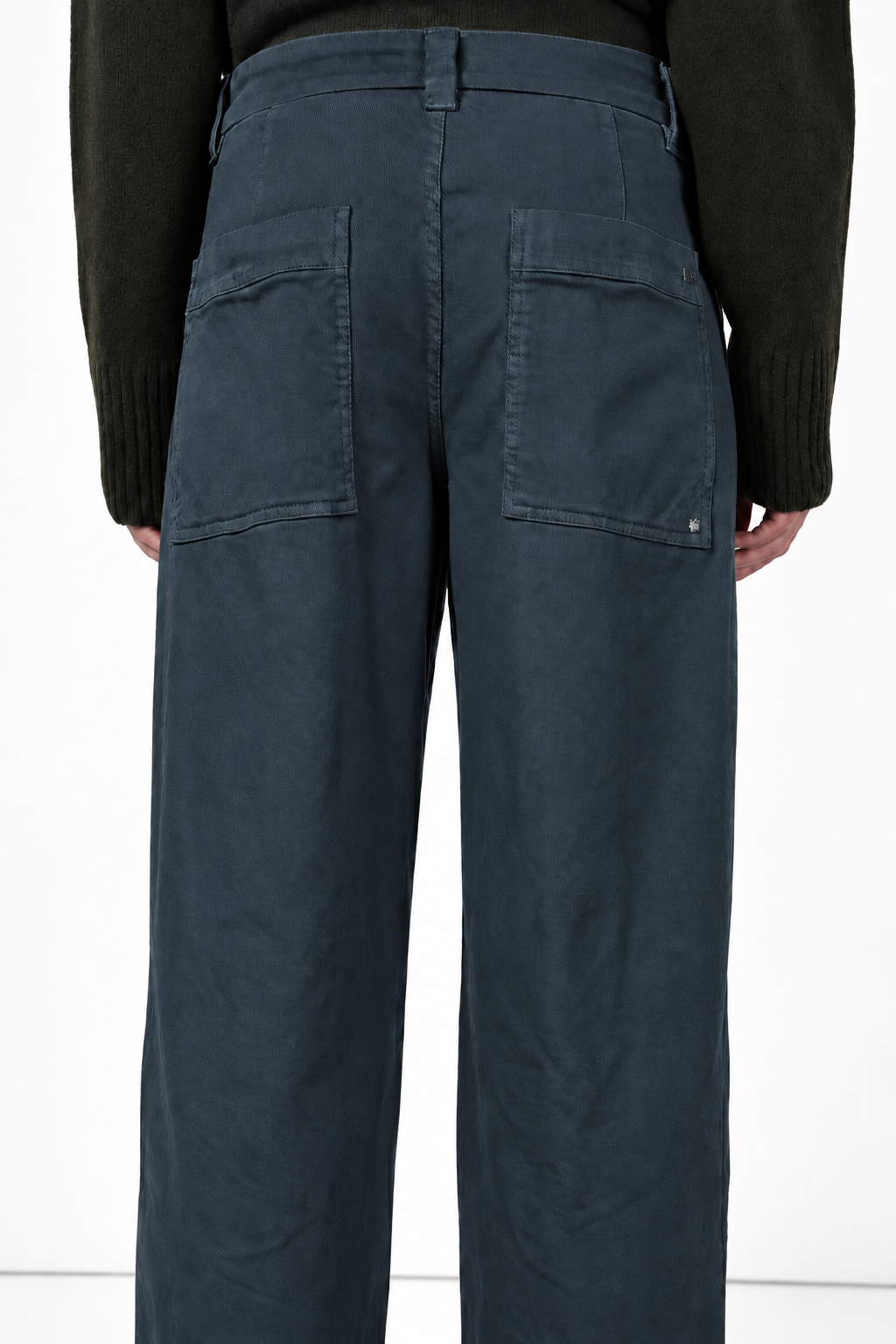 New York Palazzo pantalon chino femme en gabardine wide leg