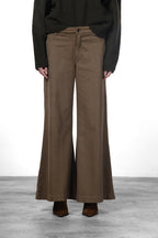 New York Palazzo pantalone chino donna in gabardina wide leg
