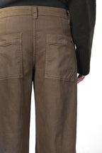 New York Palazzo pantalone chino donna in gabardina wide leg