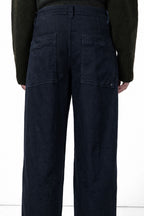 New York Palazzo pantalon chino femme en gabardine wide leg