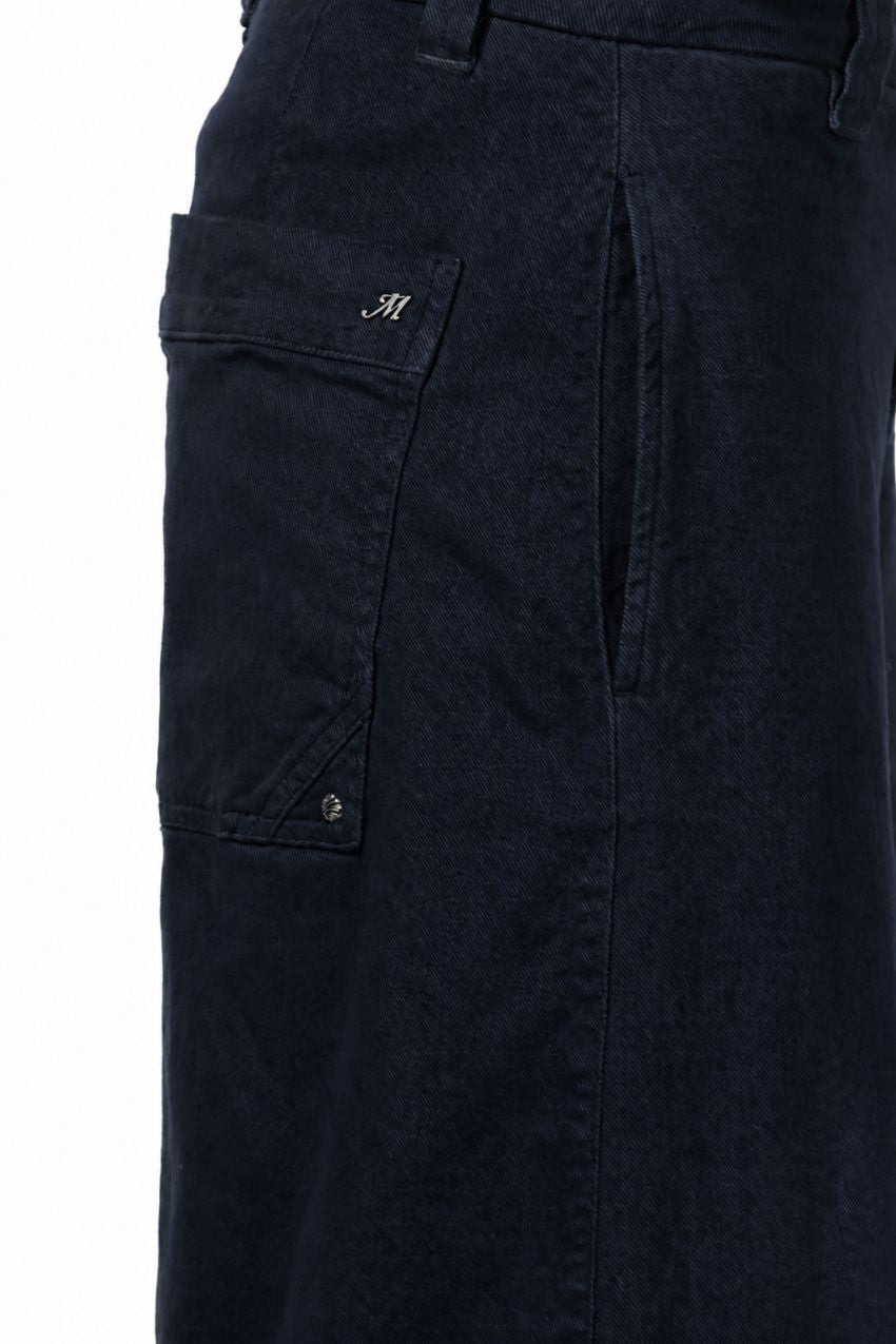 New York Palazzo pantalon chino femme en gabardine wide leg