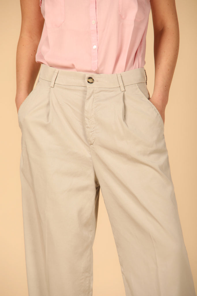 Ny Wide Pinces pantalone chino donna in tencel straight