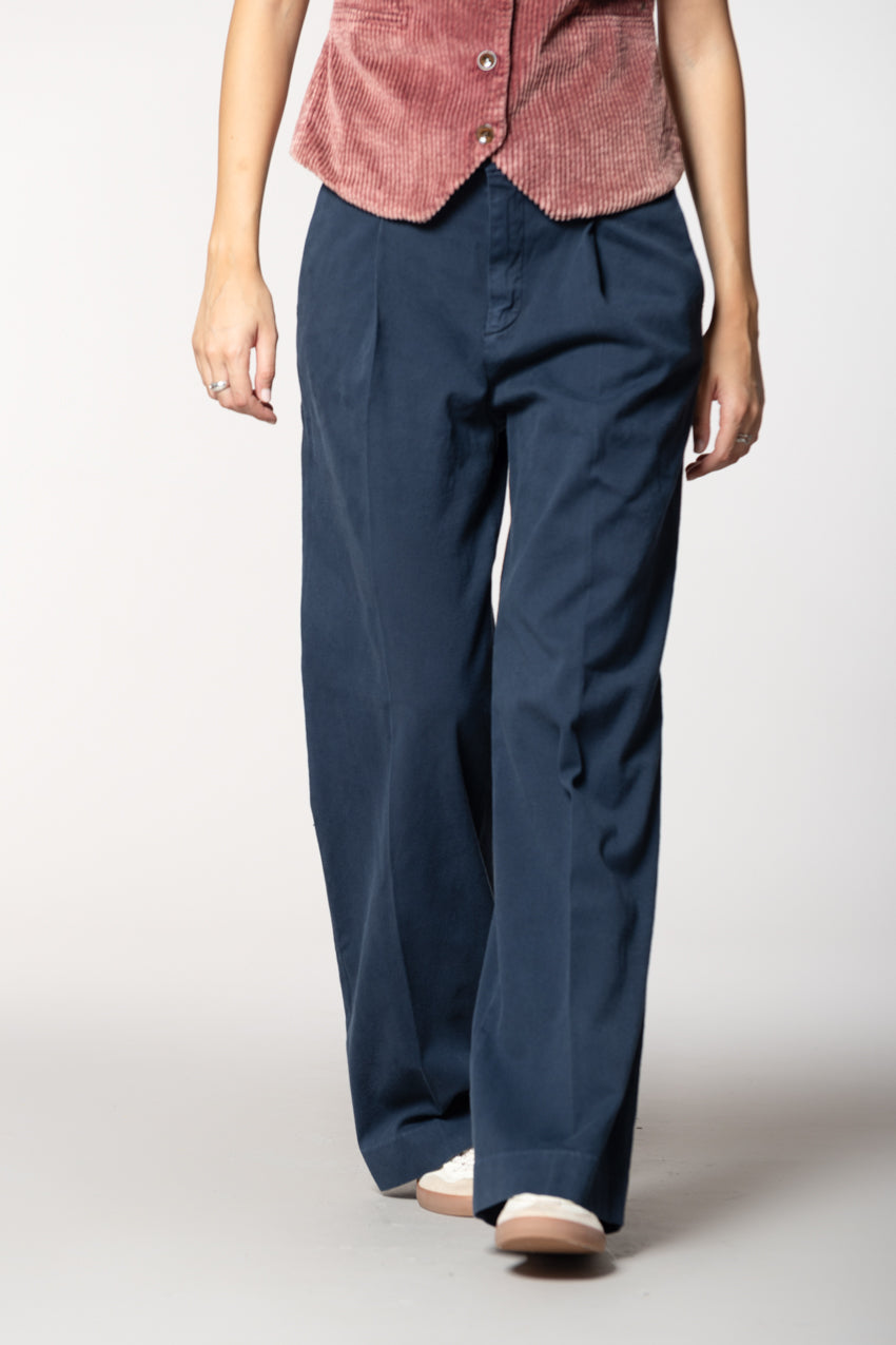 Ny Wide Pinces pantalone chino donna in cotone cashmere wide leg