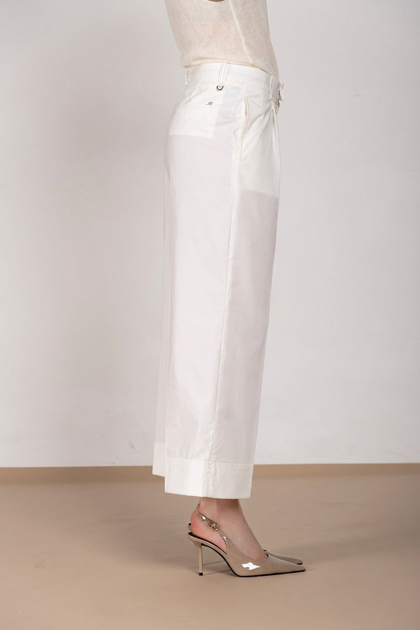 New York Wide pantalone chino donna in tela paracadute wide leg