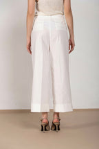 New York Wide pantalone chino donna in tela paracadute wide leg