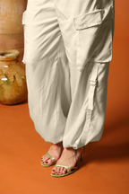 Francis pantalone cargo jogger donna in cotone modal wide leg