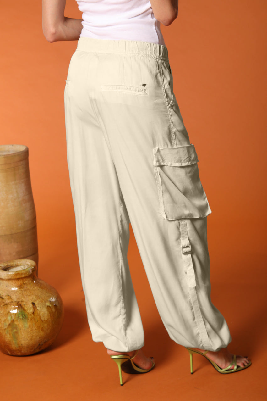 Francis pantalone cargo jogger donna in cotone modal wide leg