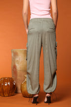 Francis pantalone cargo jogger donna in cotone modal wide leg
