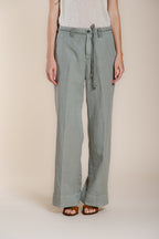 New York Studio pantalon chino femme en twill de coton et lin straight fit