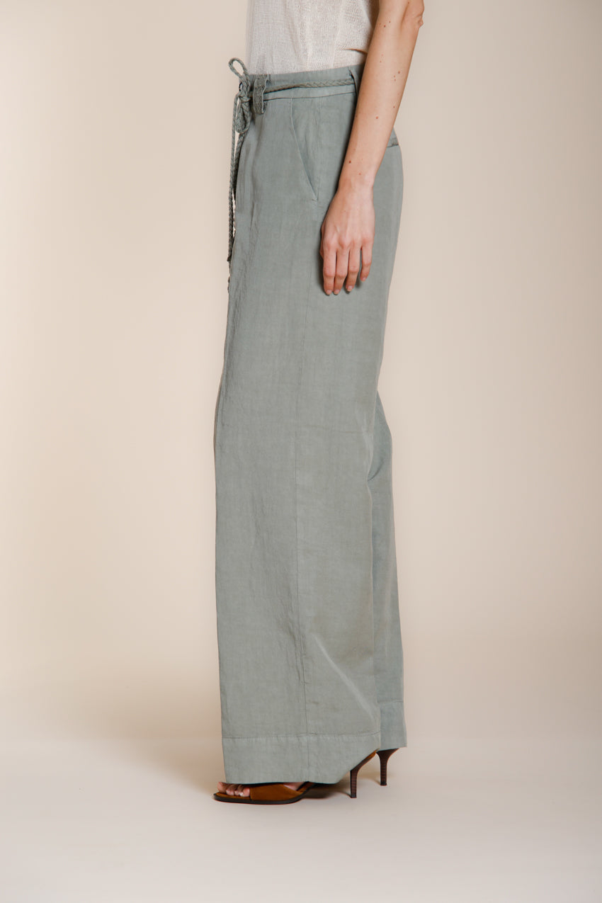 New York Studio pantalon chino femme en twill de coton et lin straight fit