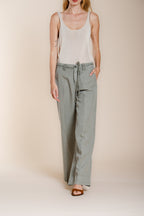 New York Studio pantalon chino femme en twill de coton et lin straight fit