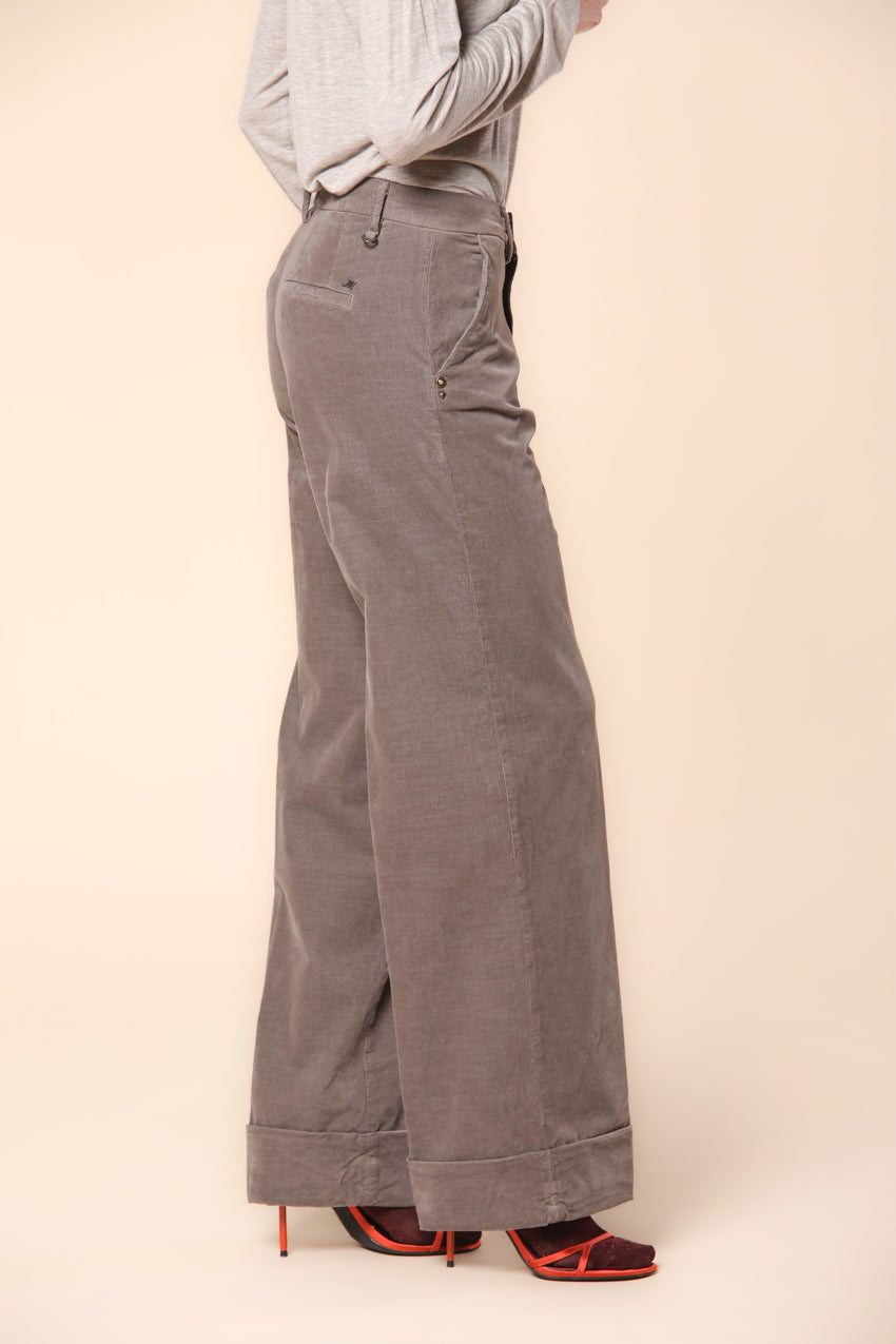 New York Studio women's chino pants in velvet 1000-striped relaxed fit