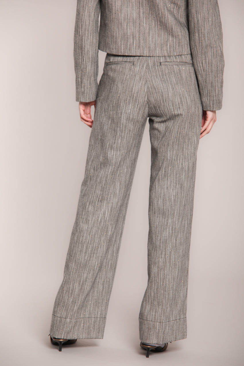 Foto 5 New York Studio pantalone cargo donna in resca paillettes wide leg