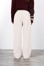New York Studio Chinohose für Damen aus glattem Samt mit straight fit