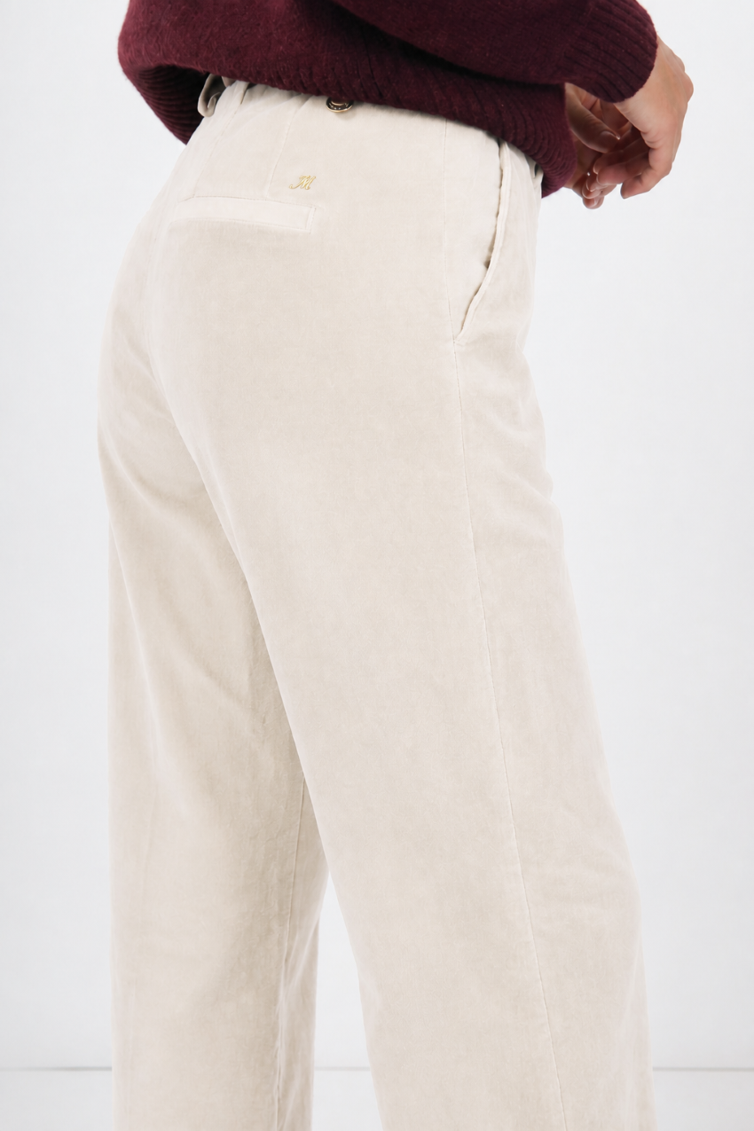 New York Studio pantalone chino donna in velluto liscio straight fit