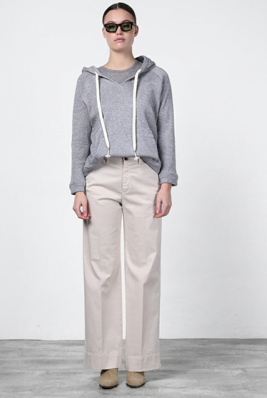 New York Studio pantalone chino donna in raso straight fit