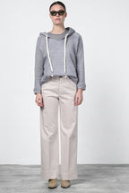 New York Studio pantalone chino donna in raso straight fit