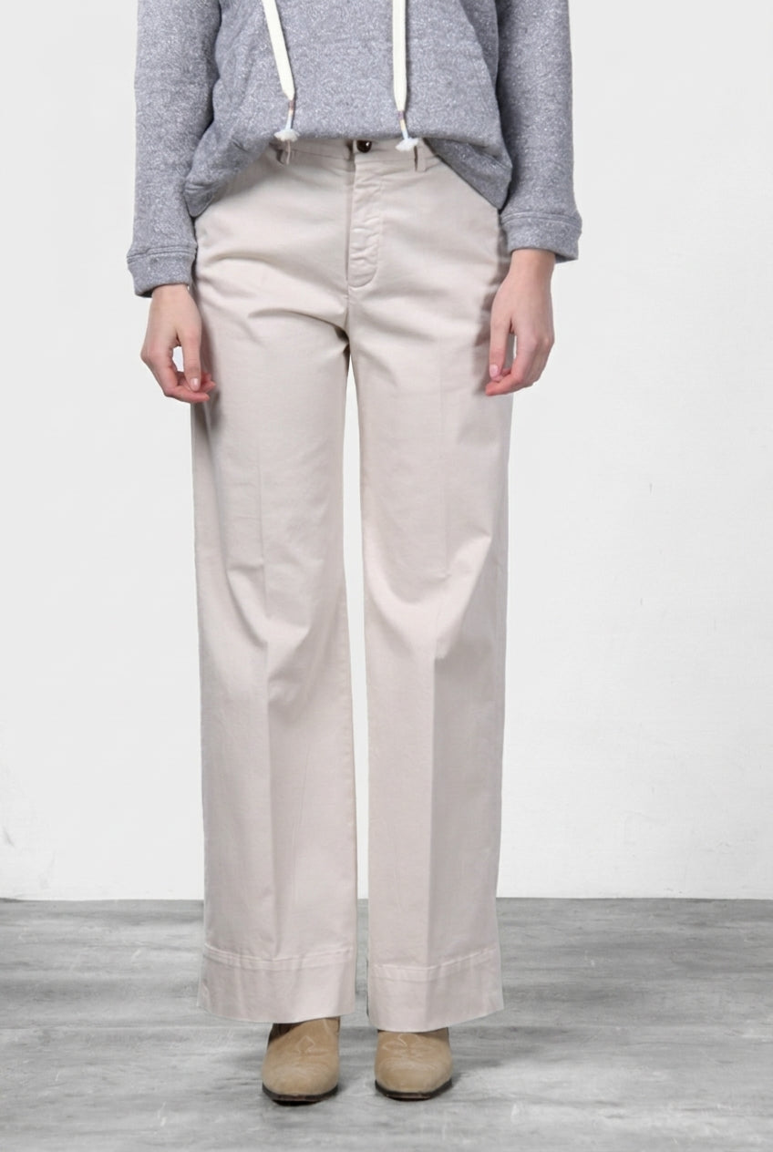 New York Studio pantalone chino donna in raso straight fit