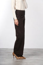 New York Studio pantalone chino donna in raso straight fit