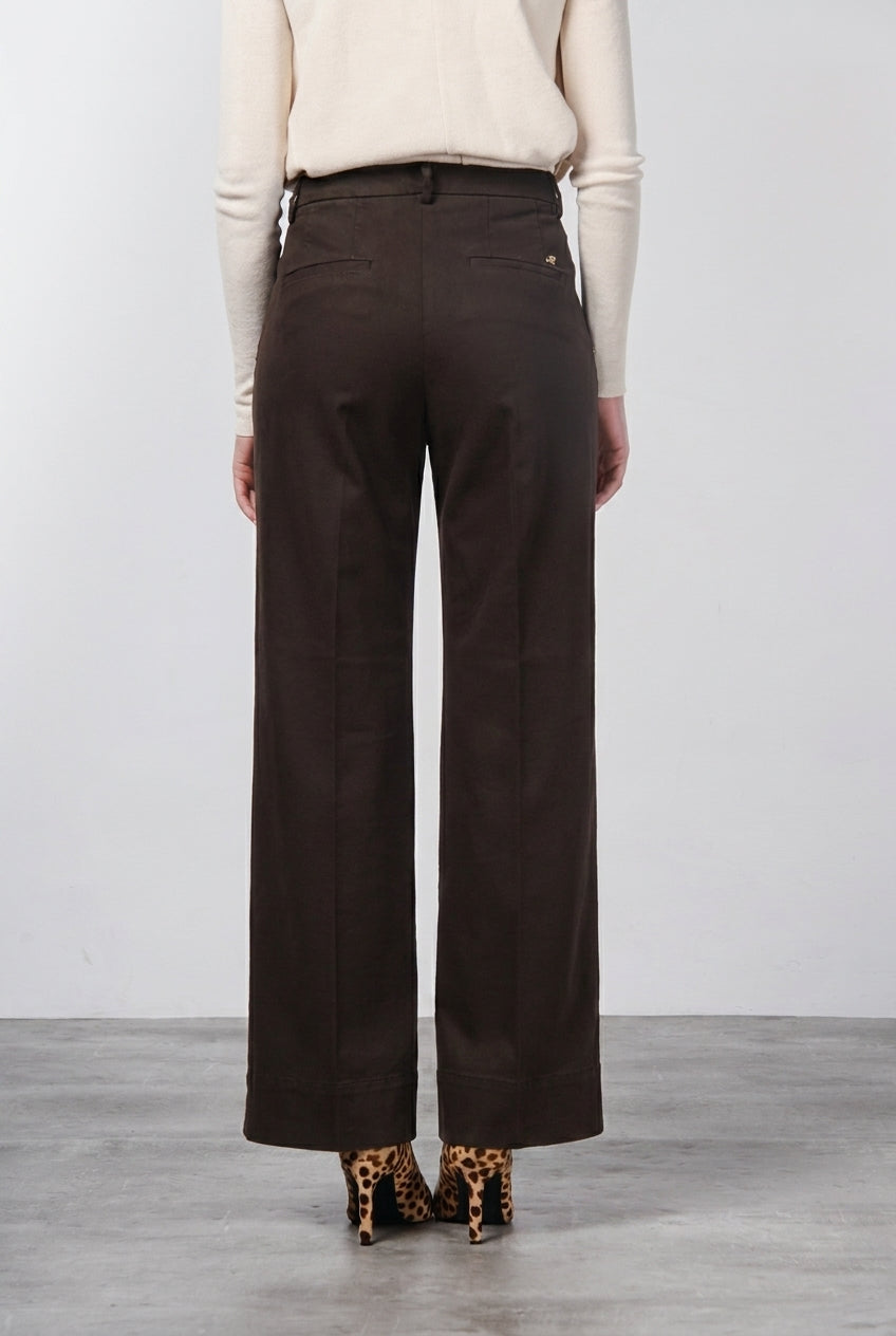 New York Studio pantalone chino donna in raso straight fit