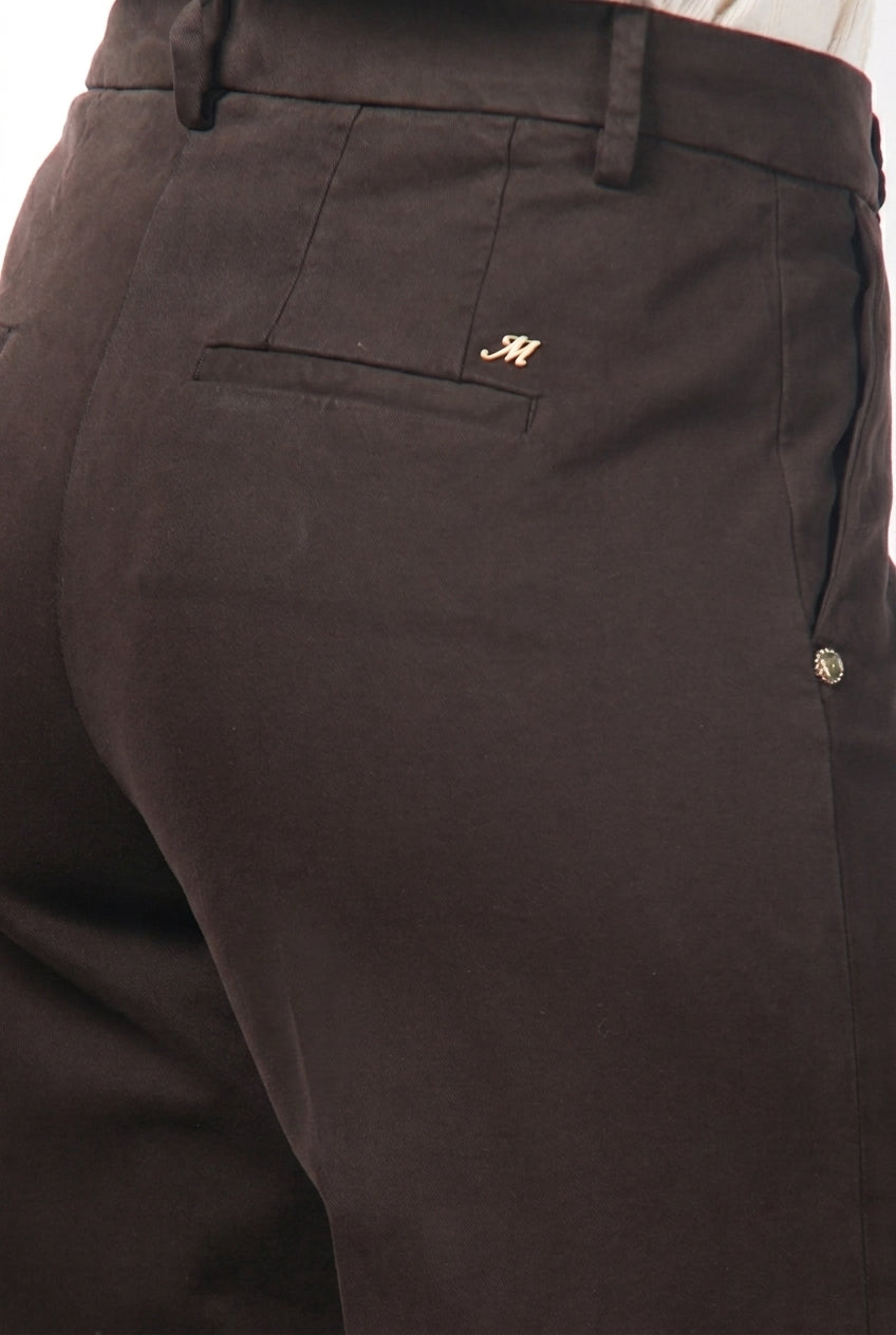 New York Studio pantalone chino donna in raso straight fit