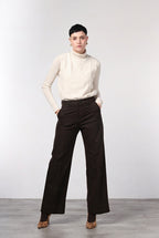 New York Studio pantalone chino donna in raso straight fit
