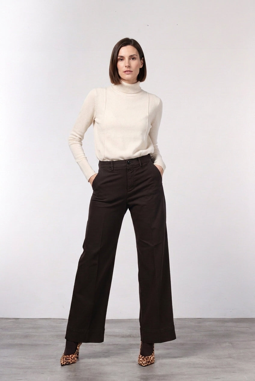 New York Studio Damen-Chinohose aus Satin, Straight Fit