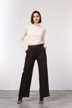 New York Studio Damen-Chinohose aus Satin, Straight Fit