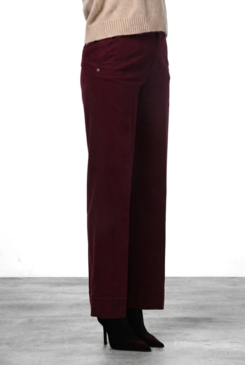 New York Studio Chinohose für Damen aus Satin mit straight fit