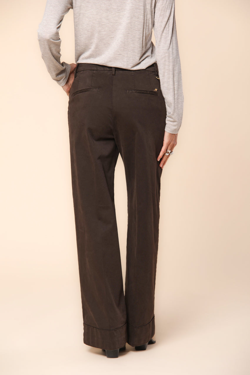 New York Studio pantalone chino donna in raso relaxed fit