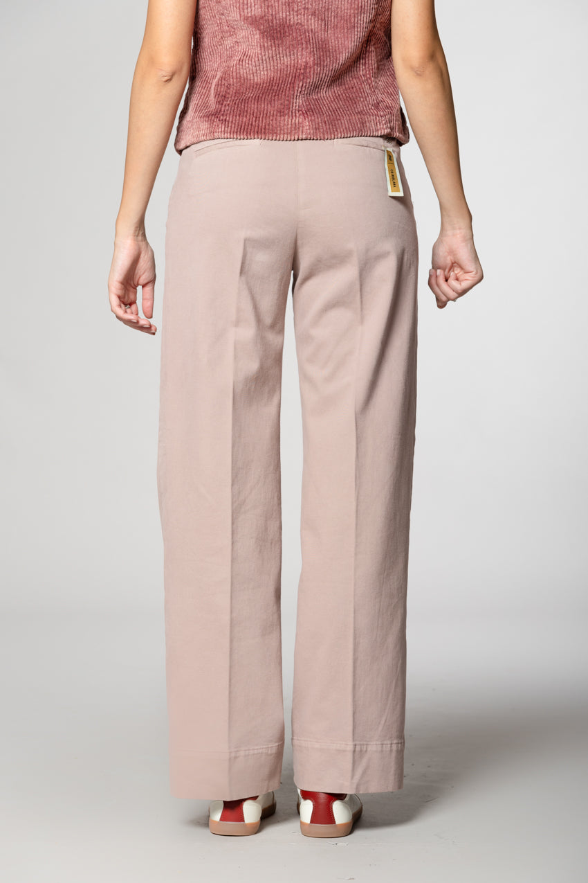 New York Studio pantalone chino donna in cotone lana wide leg