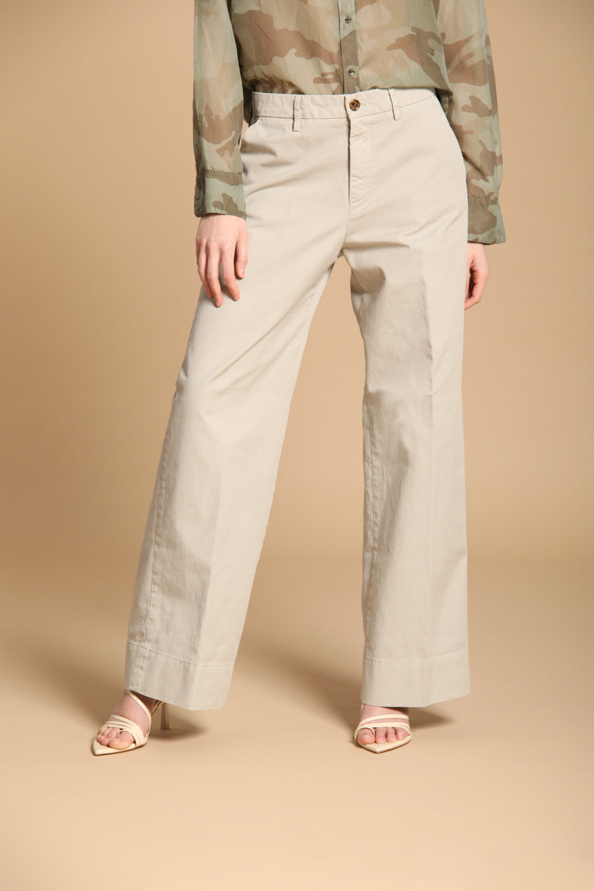 New York Studio pantalone chino donna in twill di cotone wide leg