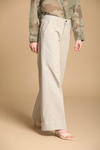 New York Studio pantalone chino donna in twill di cotone wide leg