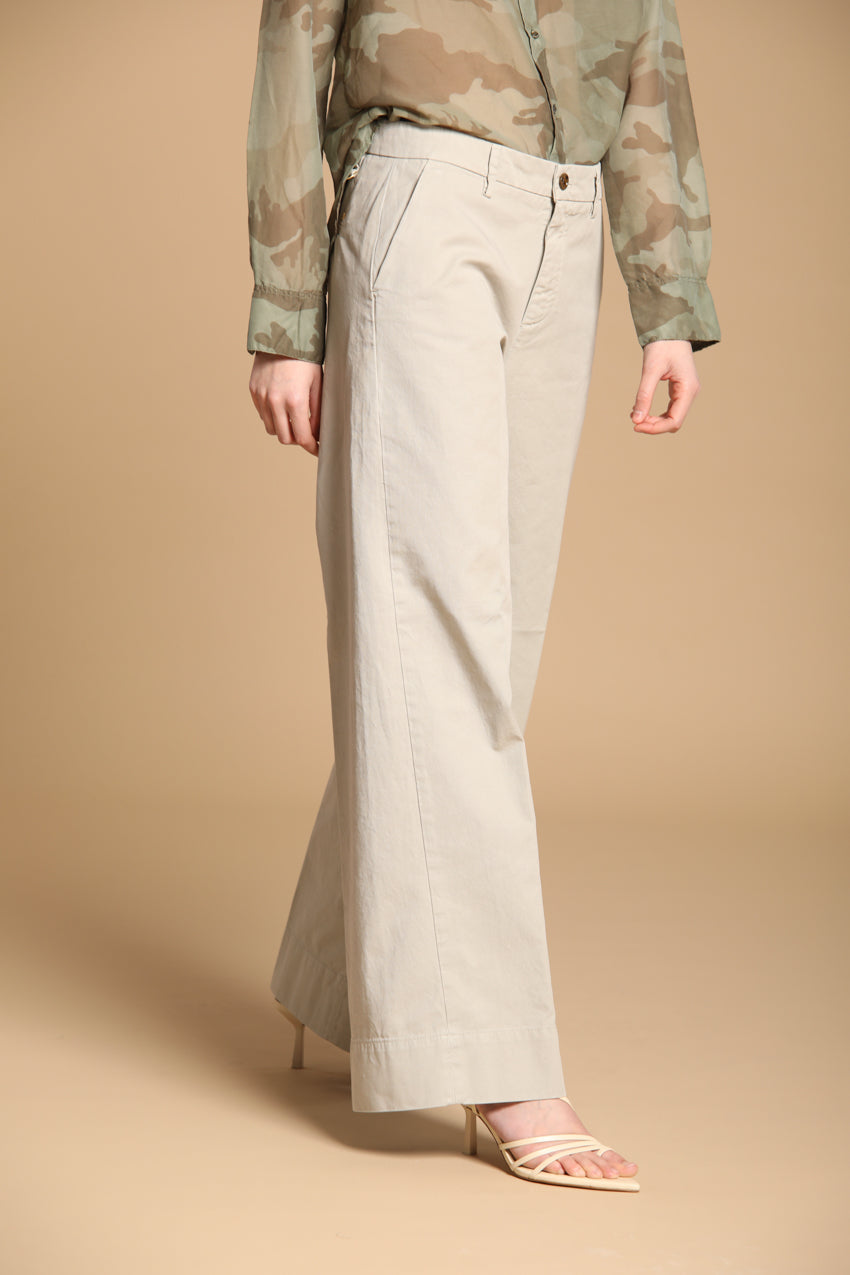New York Studio pantalone chino donna in twill di cotone wide leg