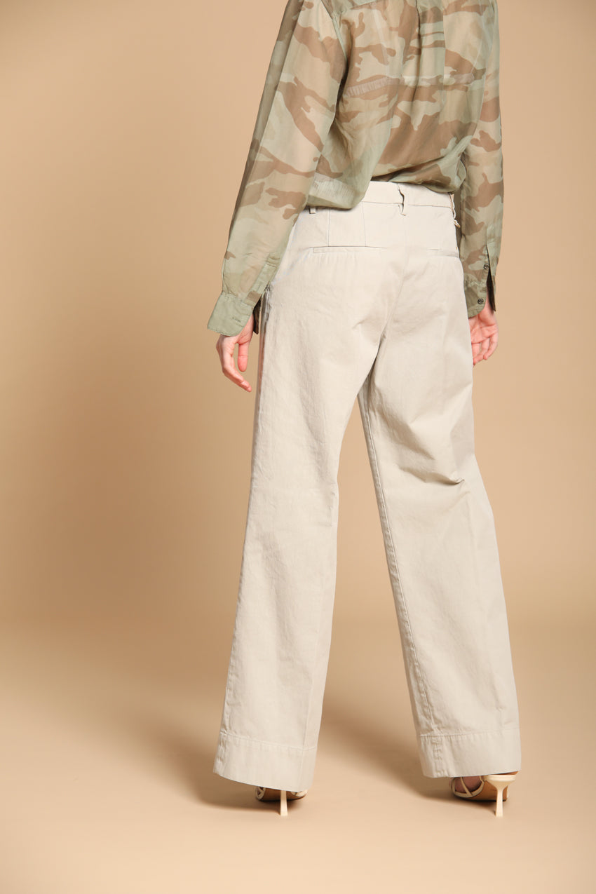 New York Studio pantalone chino donna in twill di cotone wide leg