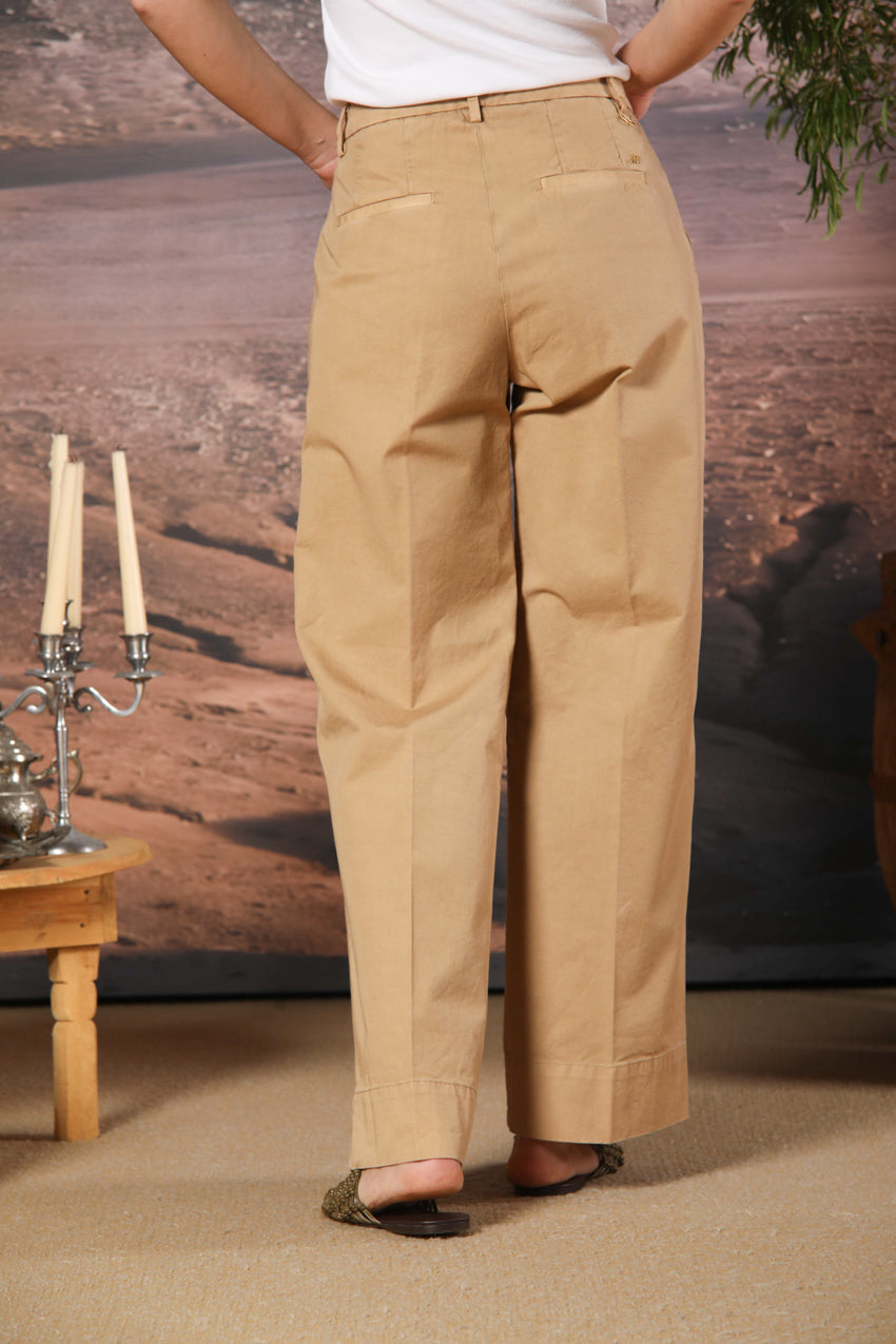 New York Studio pantalone chino donna in twill di cotone wide leg