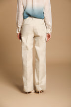 New York Studio pantalone cargo donna in twill di cotone wide leg